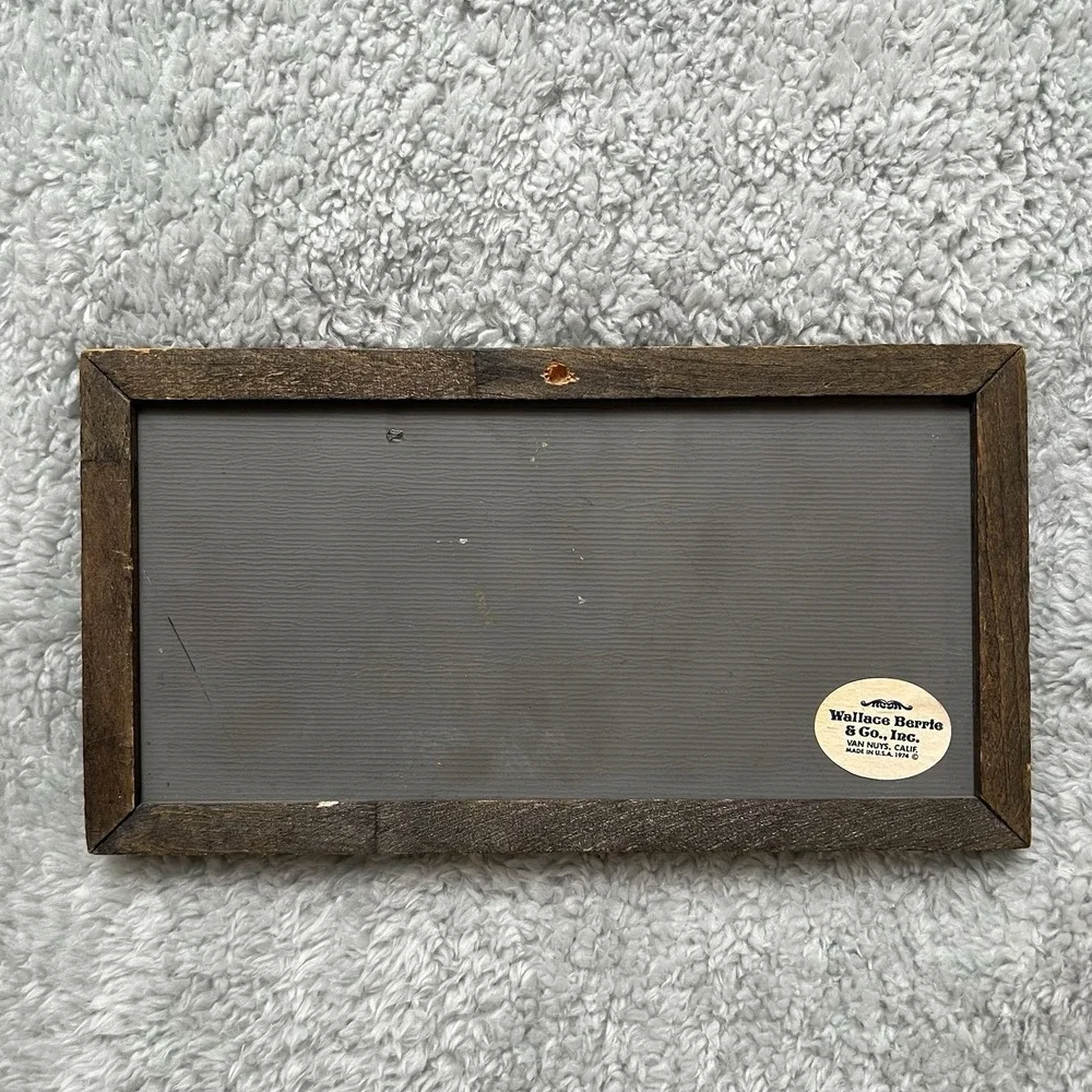 Vintage Wallace Berrie BAR Sign Framed Wood Glass Wall Plaque 1970s USA